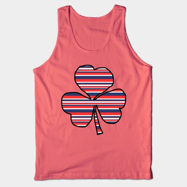 Shamrock in Red White Blue Stripes Tank Top by ellenhenryart